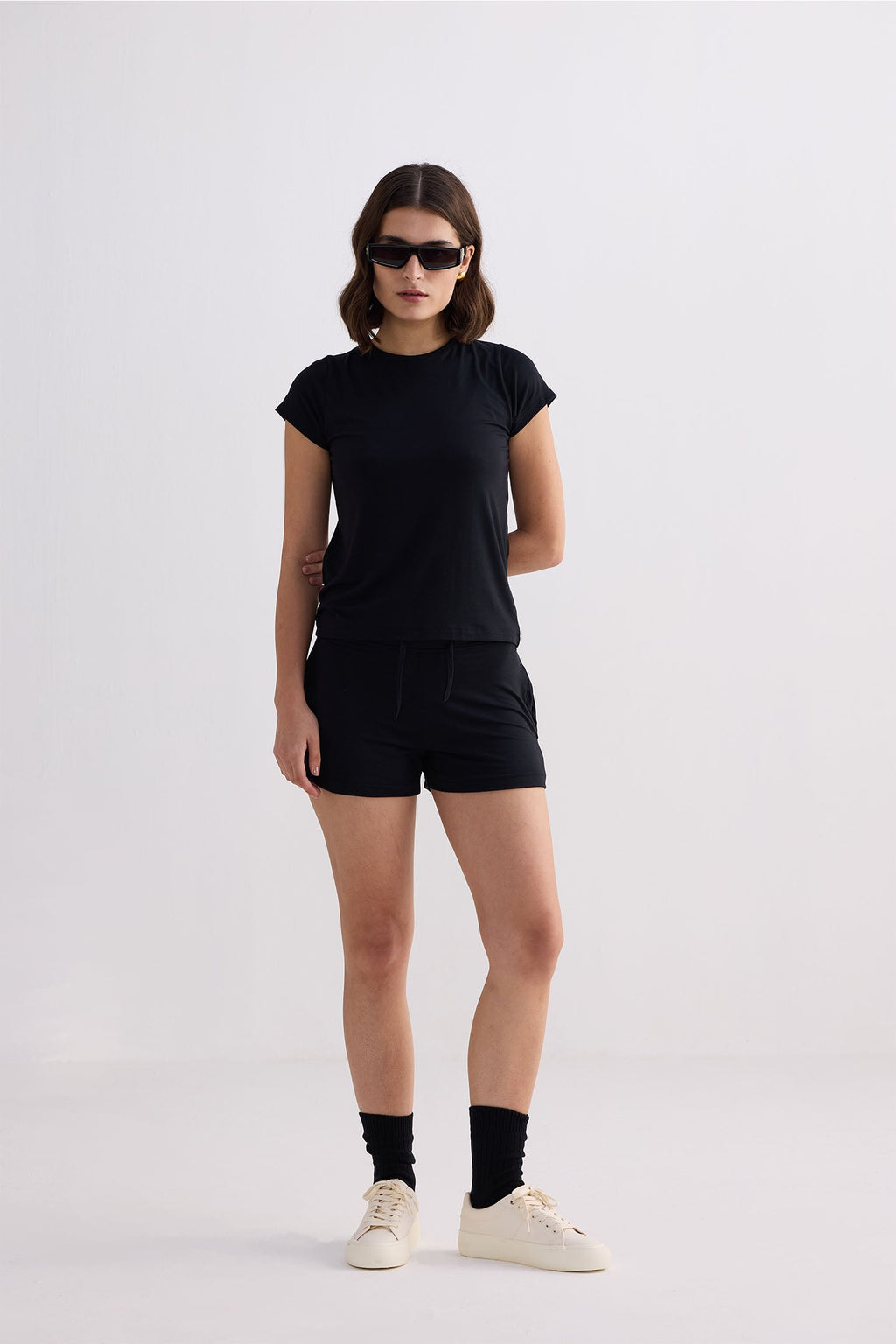 Essential Modal Knit Shorts – Black