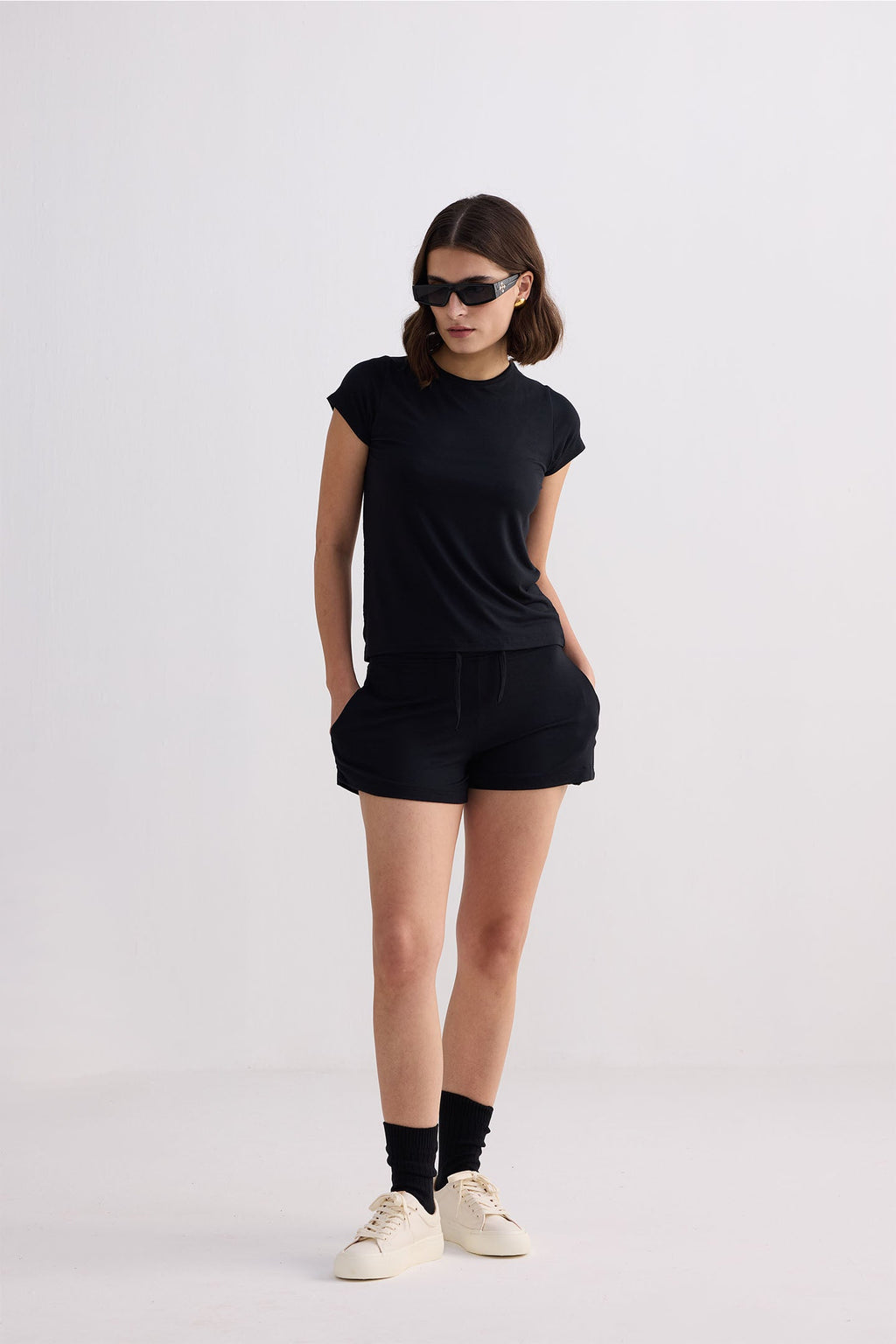 Essential Modal Knit Shorts – Black