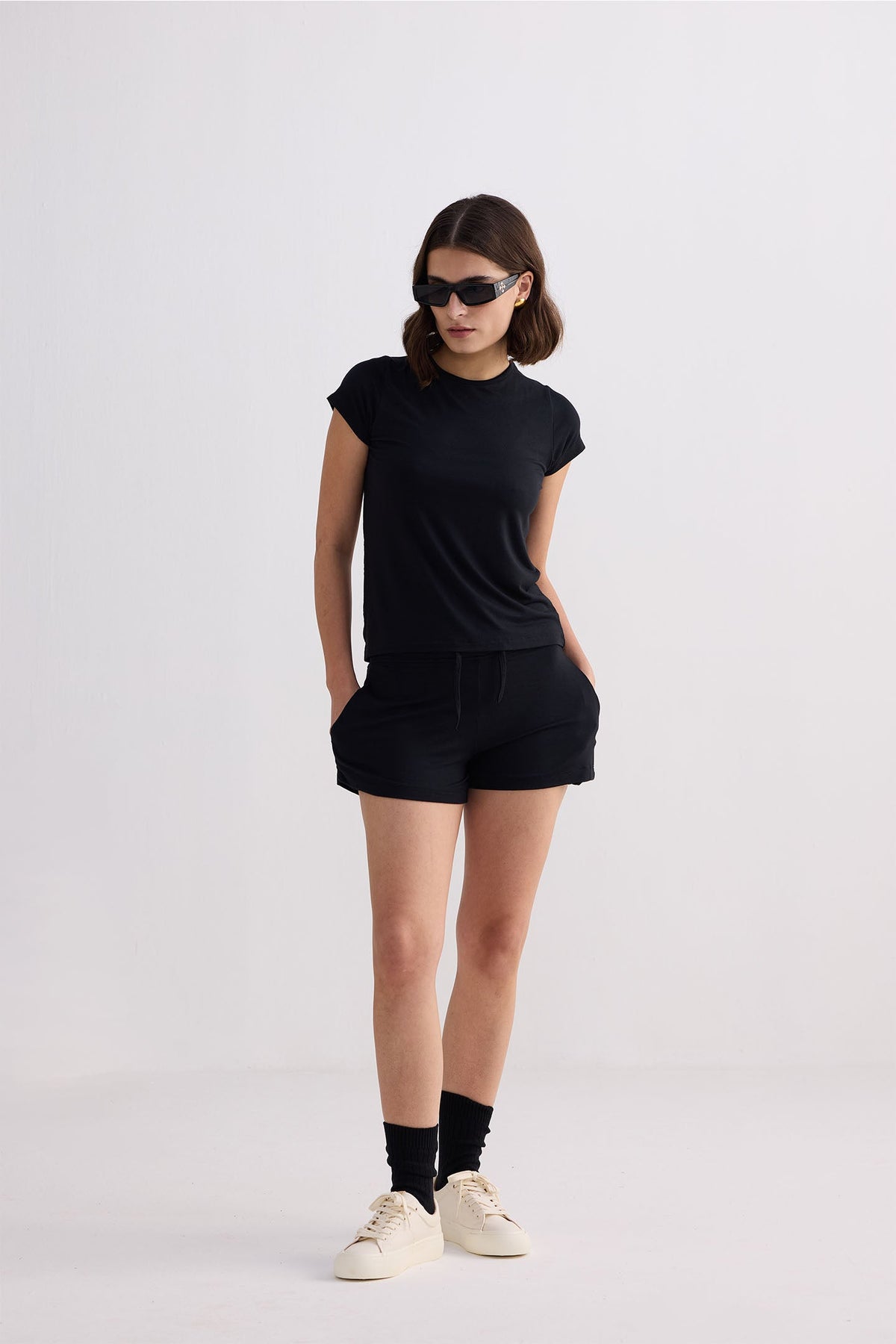 Essential Modal Knit Shorts – Black