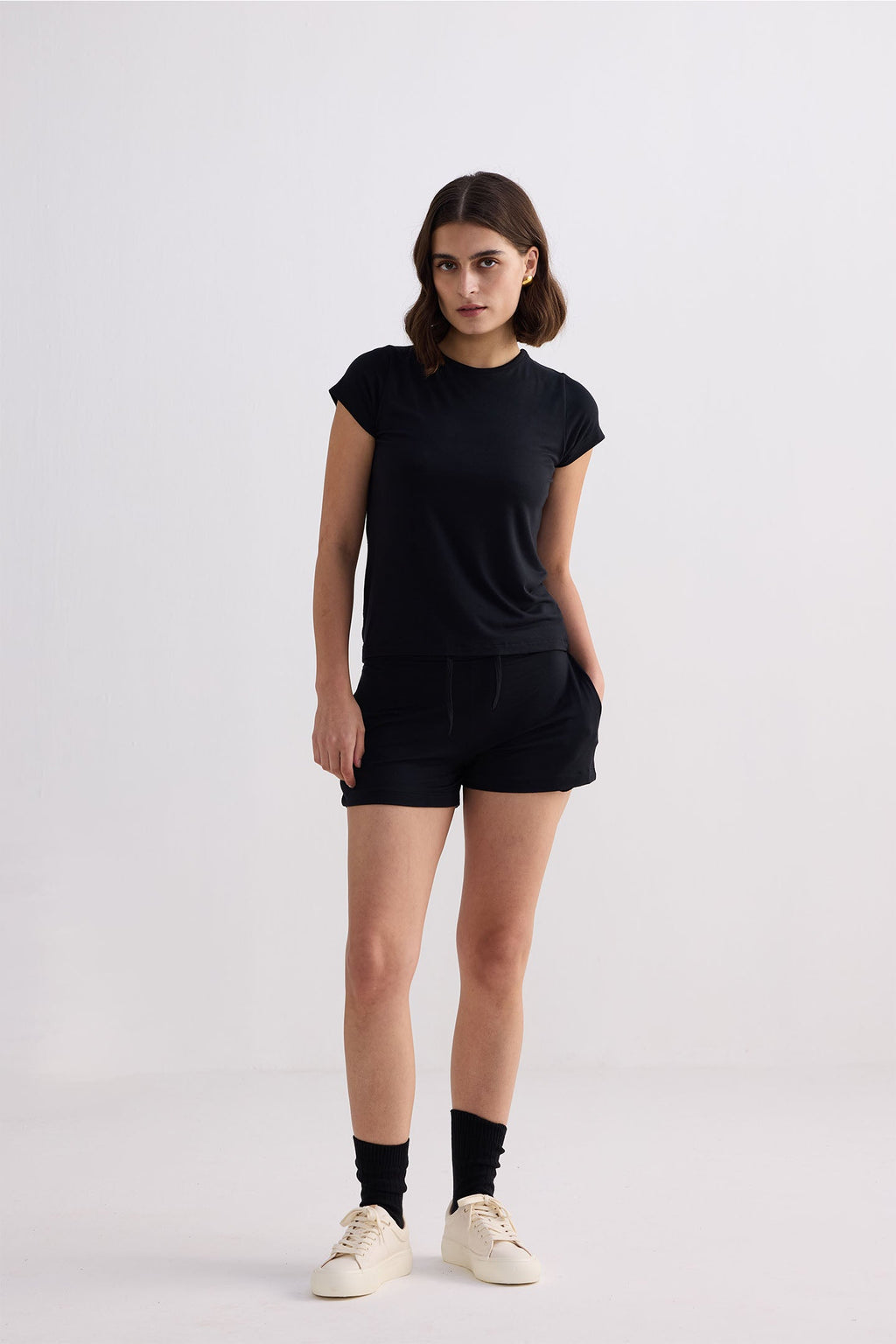 Essential Modal Knit Shorts – Black