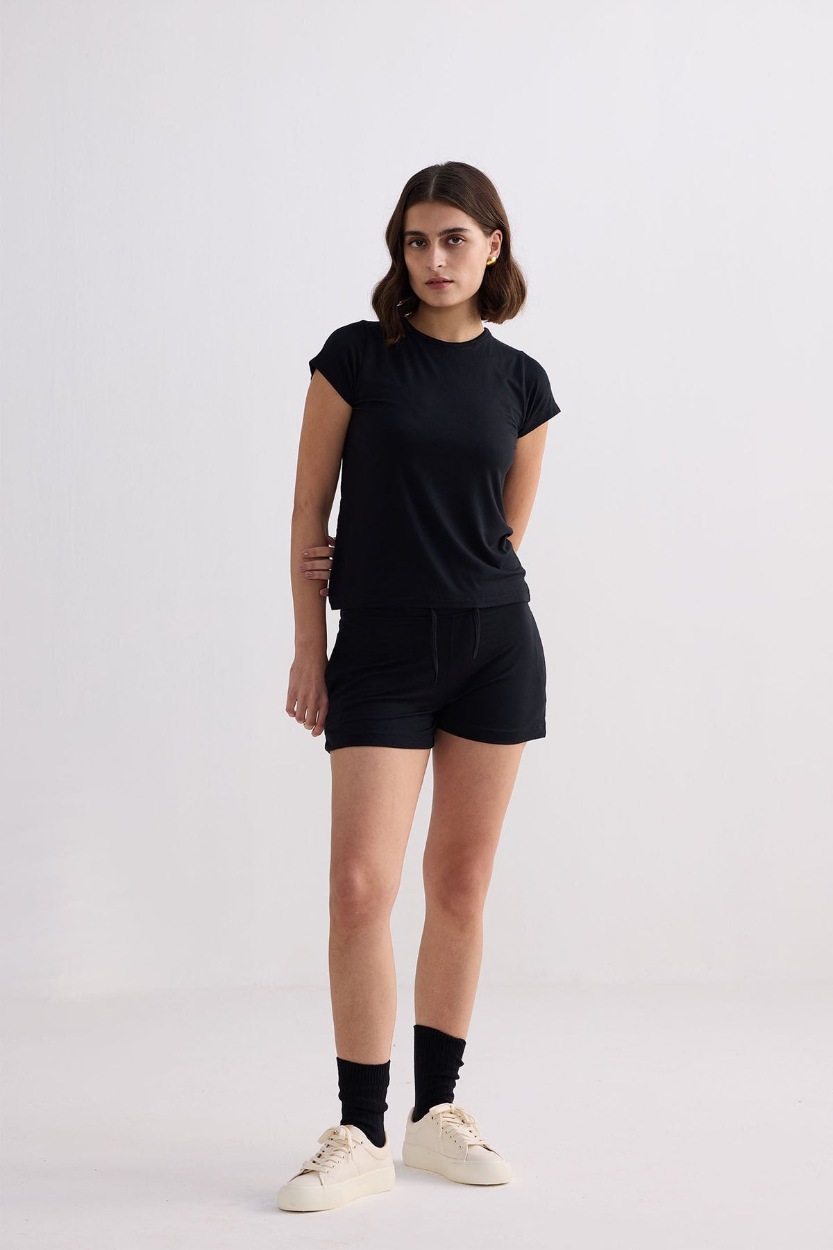 Essential Modal Knit Shorts – Black