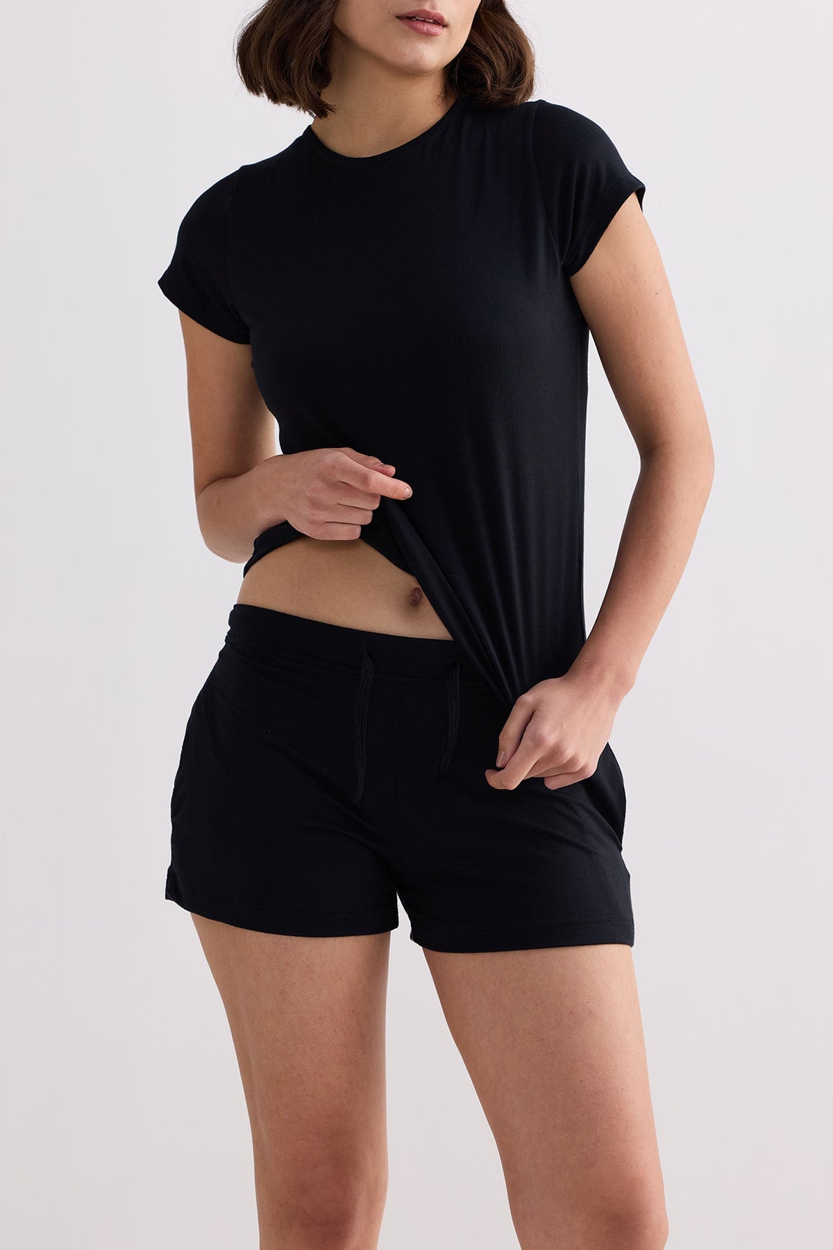Essential Modal Knit Shorts – Black