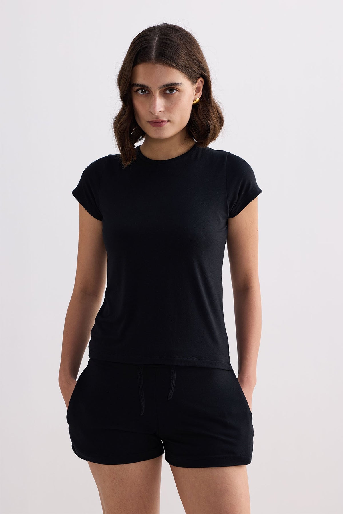 Essential Modal Knit Shorts – Black