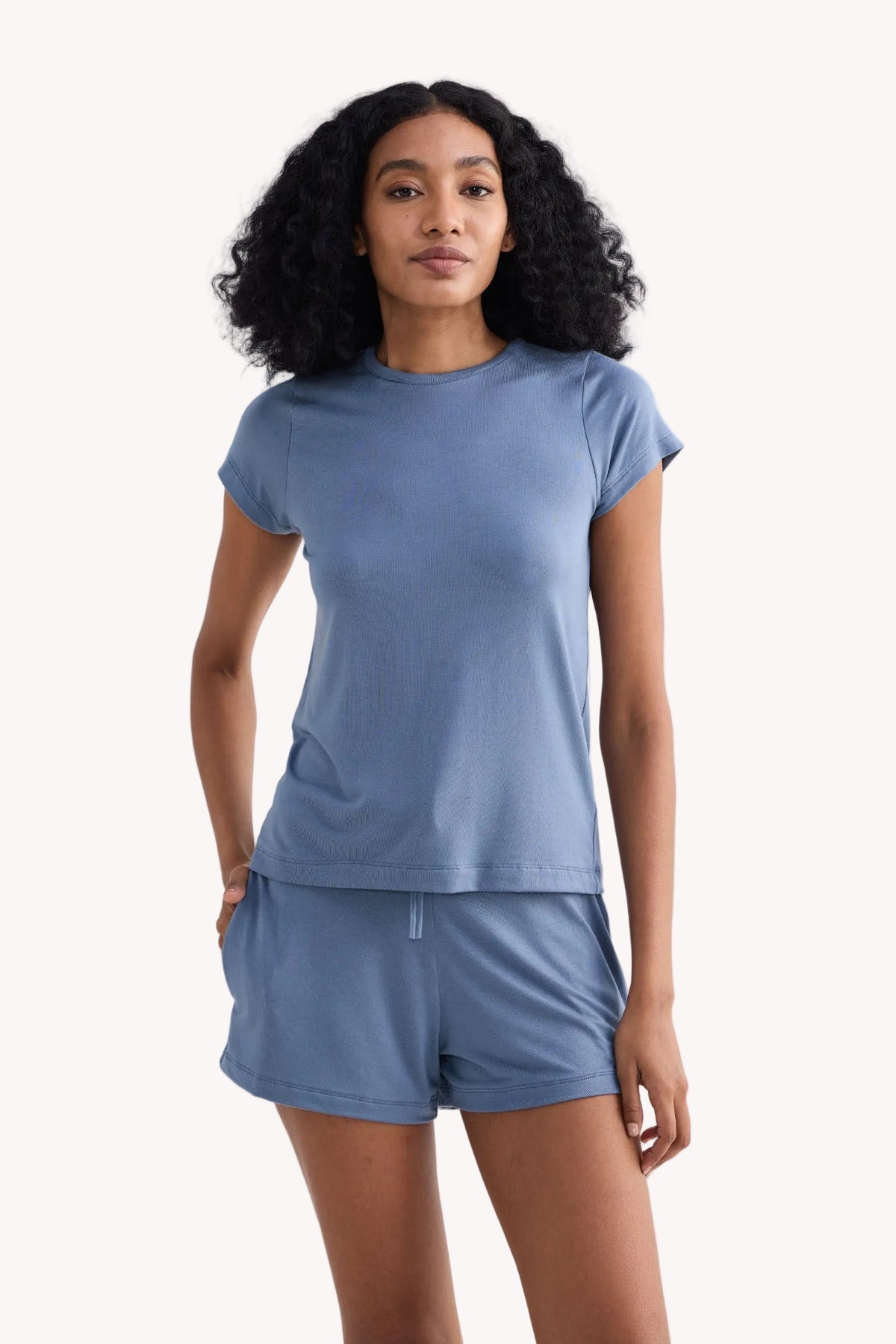 Essential Modal Knit Shorts – Blue