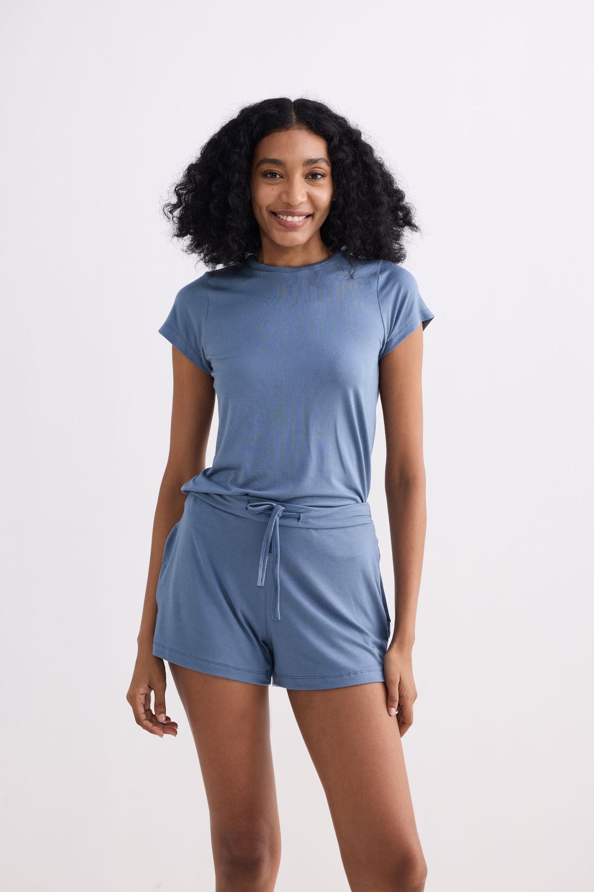 Essential Modal Knit Shorts – Blue