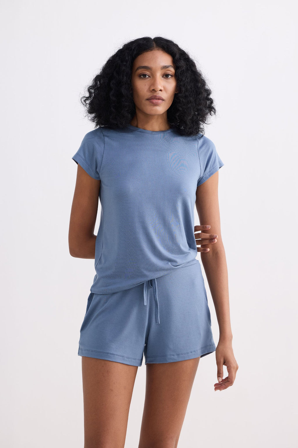 Essential Modal Knit Shorts – Blue