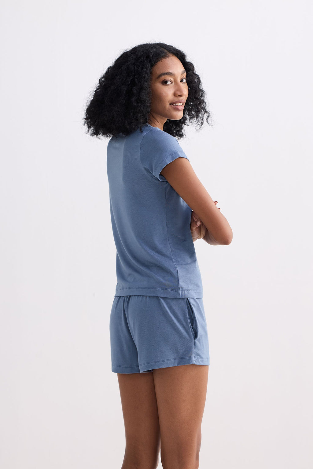 Essential Modal Knit Shorts – Blue