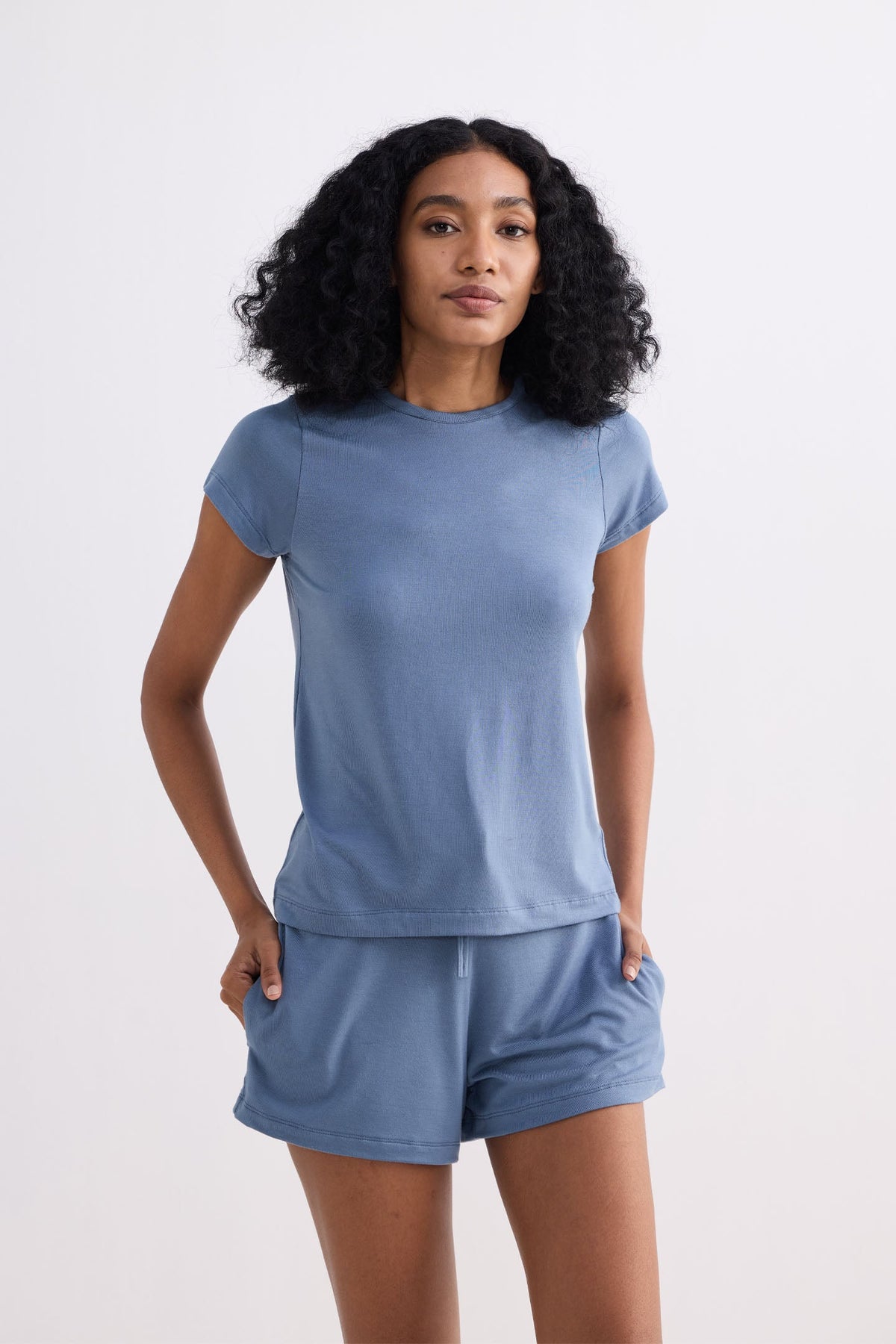 Essential Modal Knit Shorts – Blue