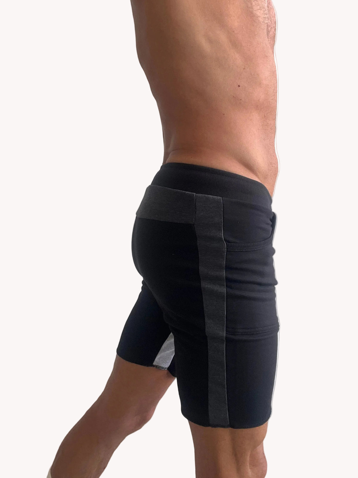 Ultra-Flex Yoga Shorts – Black with Charcoal & Gray