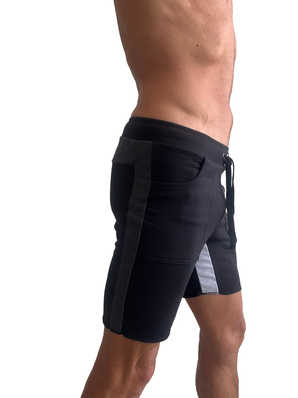 Ultra-Flex Yoga Shorts – Black with Charcoal & Gray