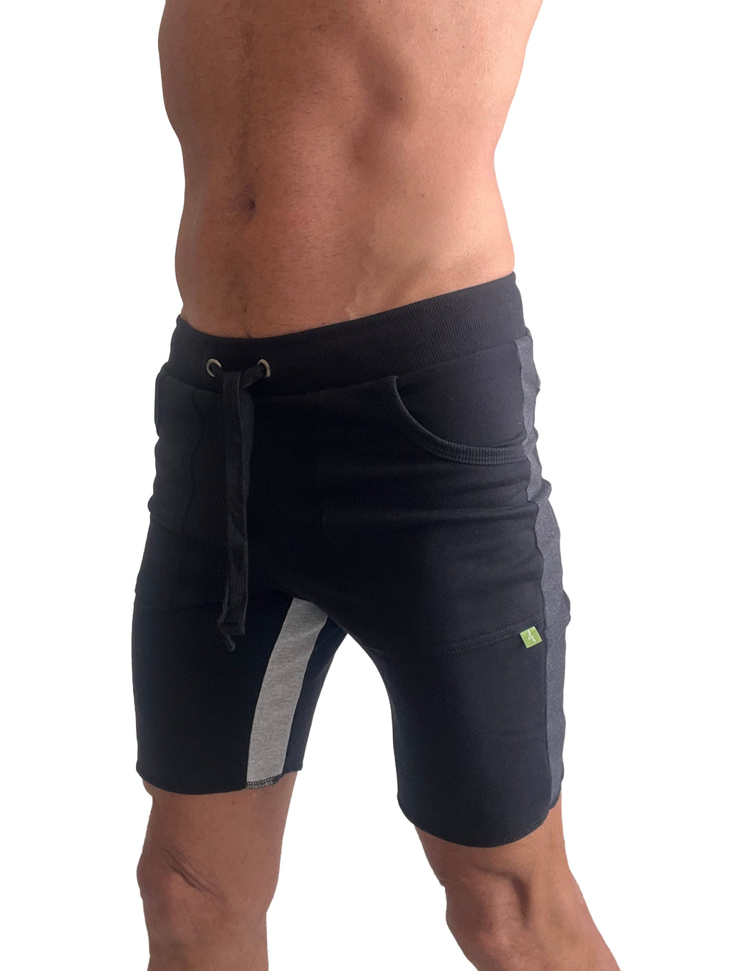 Ultra-Flex Yoga Shorts – Black with Charcoal & Gray