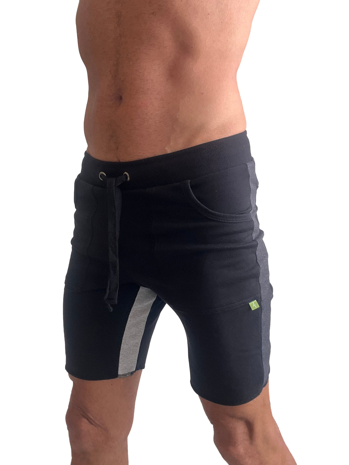 Ultra-Flex Yoga Shorts – Black with Charcoal & Gray