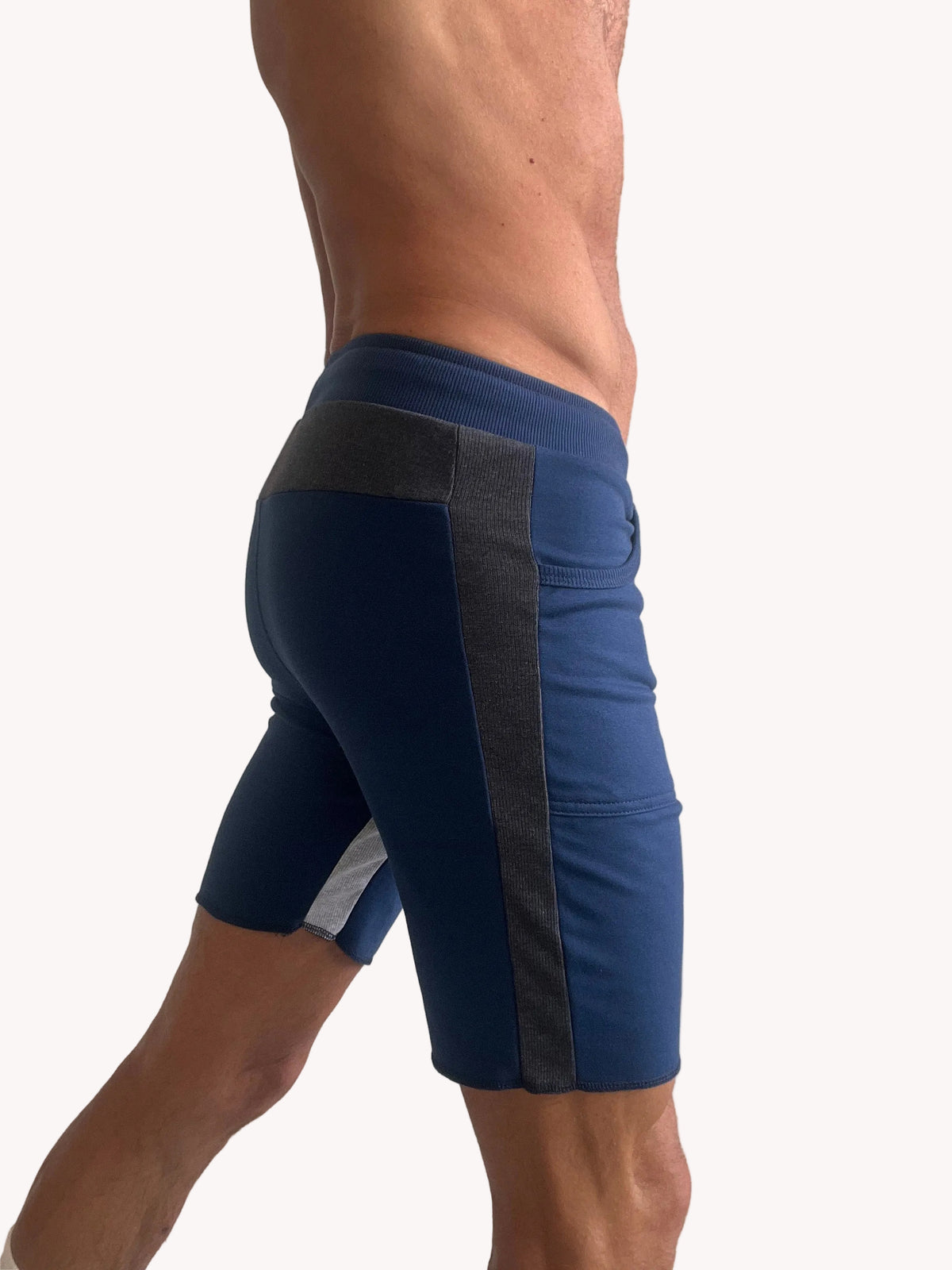 Ultra-Flex Yoga Shorts – Royal with Charcoal & Gray