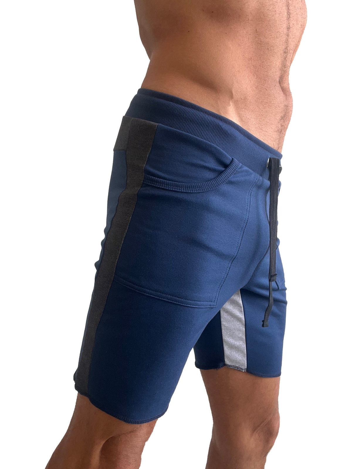 Ultra-Flex Yoga Shorts – Royal with Charcoal & Gray