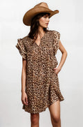 Desert Muse Leopard Ruffle Mini Dress