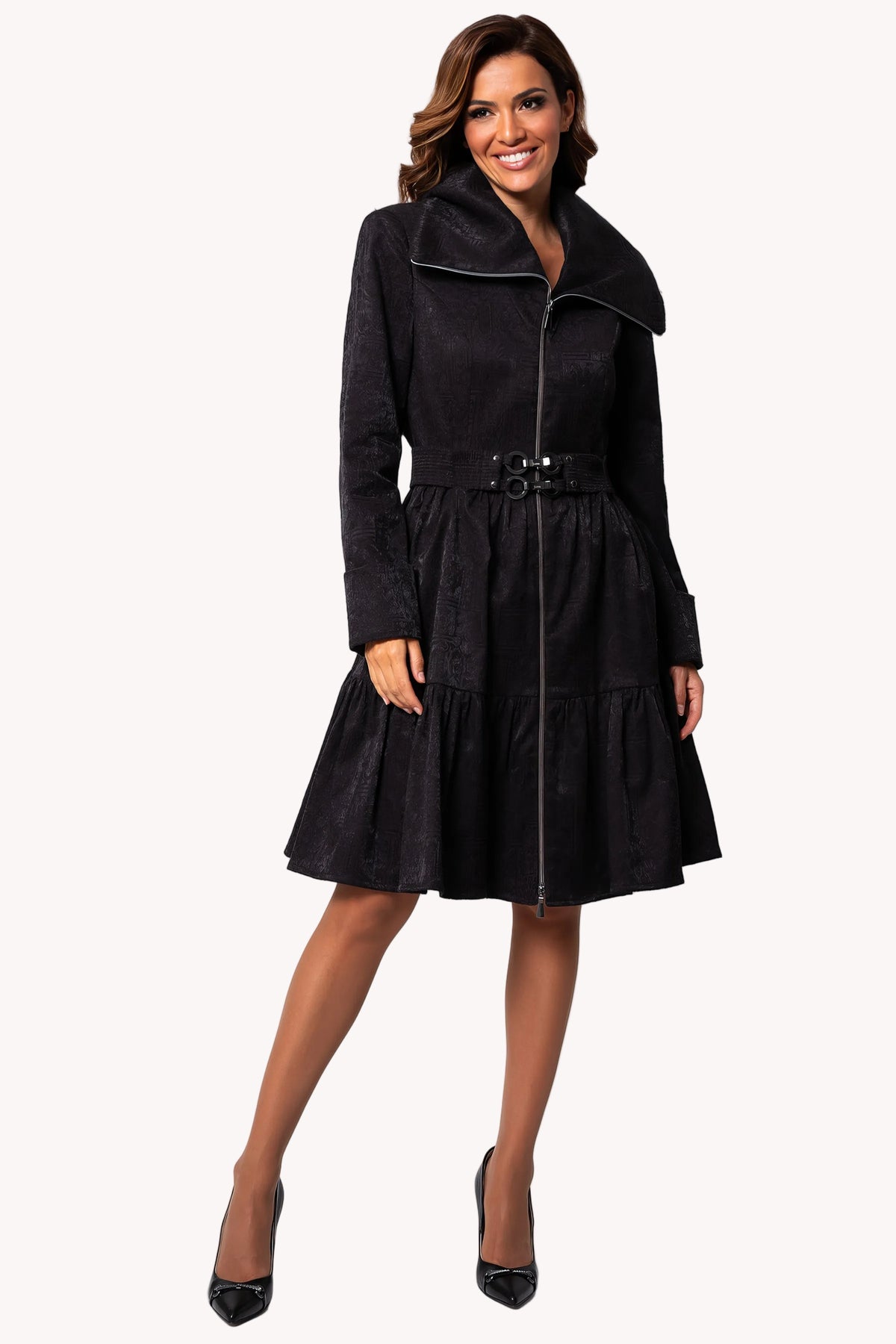 Iris Short Tailored Coat – Black
