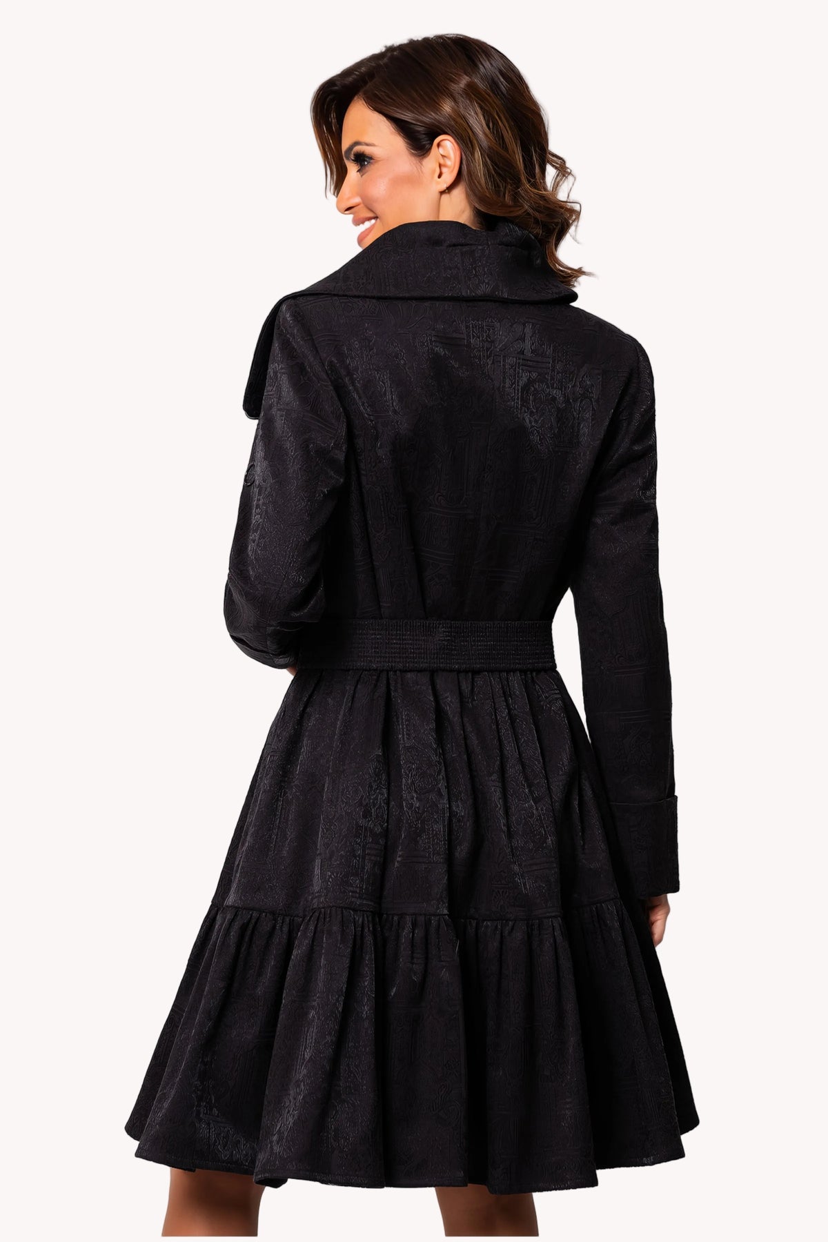 Iris Short Tailored Coat – Black