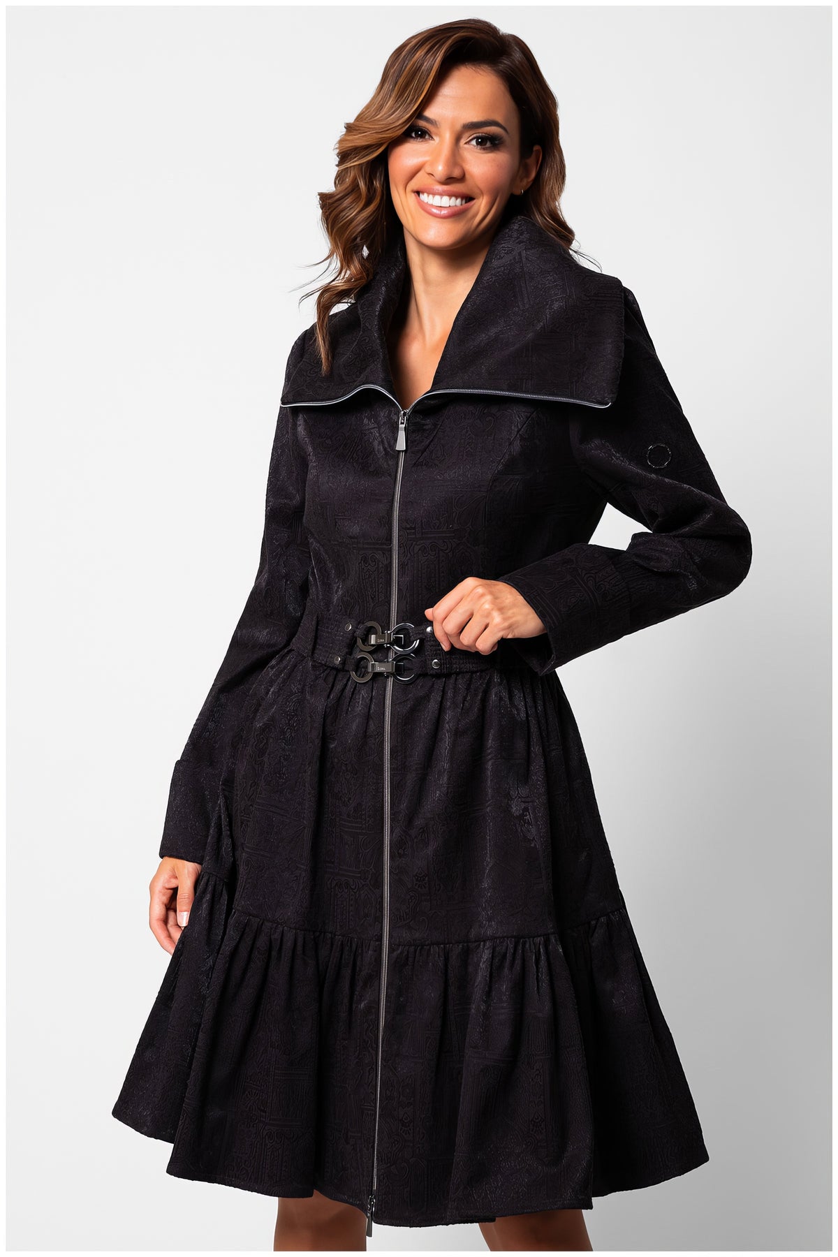 Iris Short Tailored Coat – Black