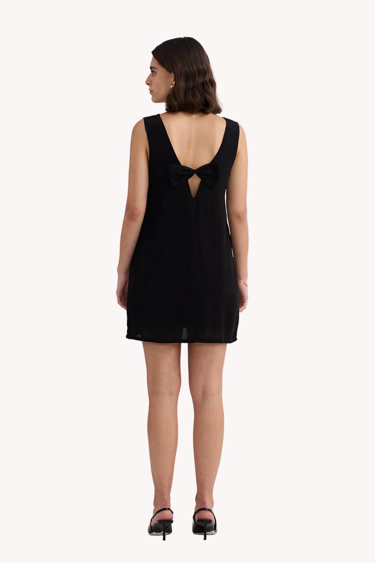 Midnight Muse V-Neck Mini Dress – Black