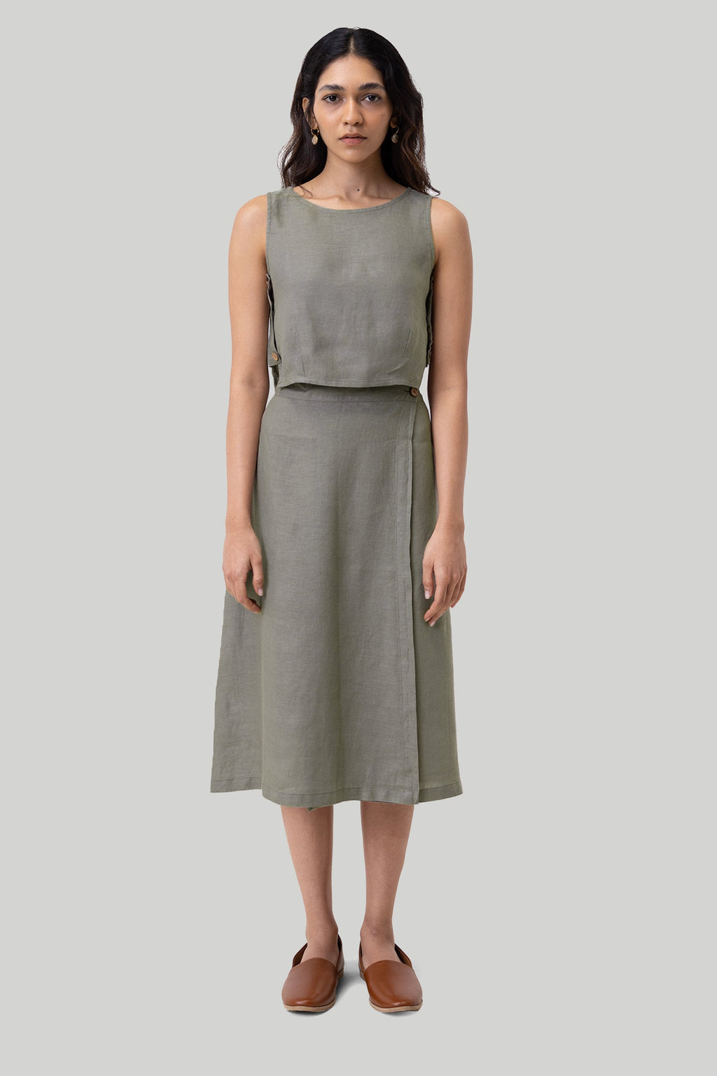 Hemp Boxy Crop Top – Dark Green
