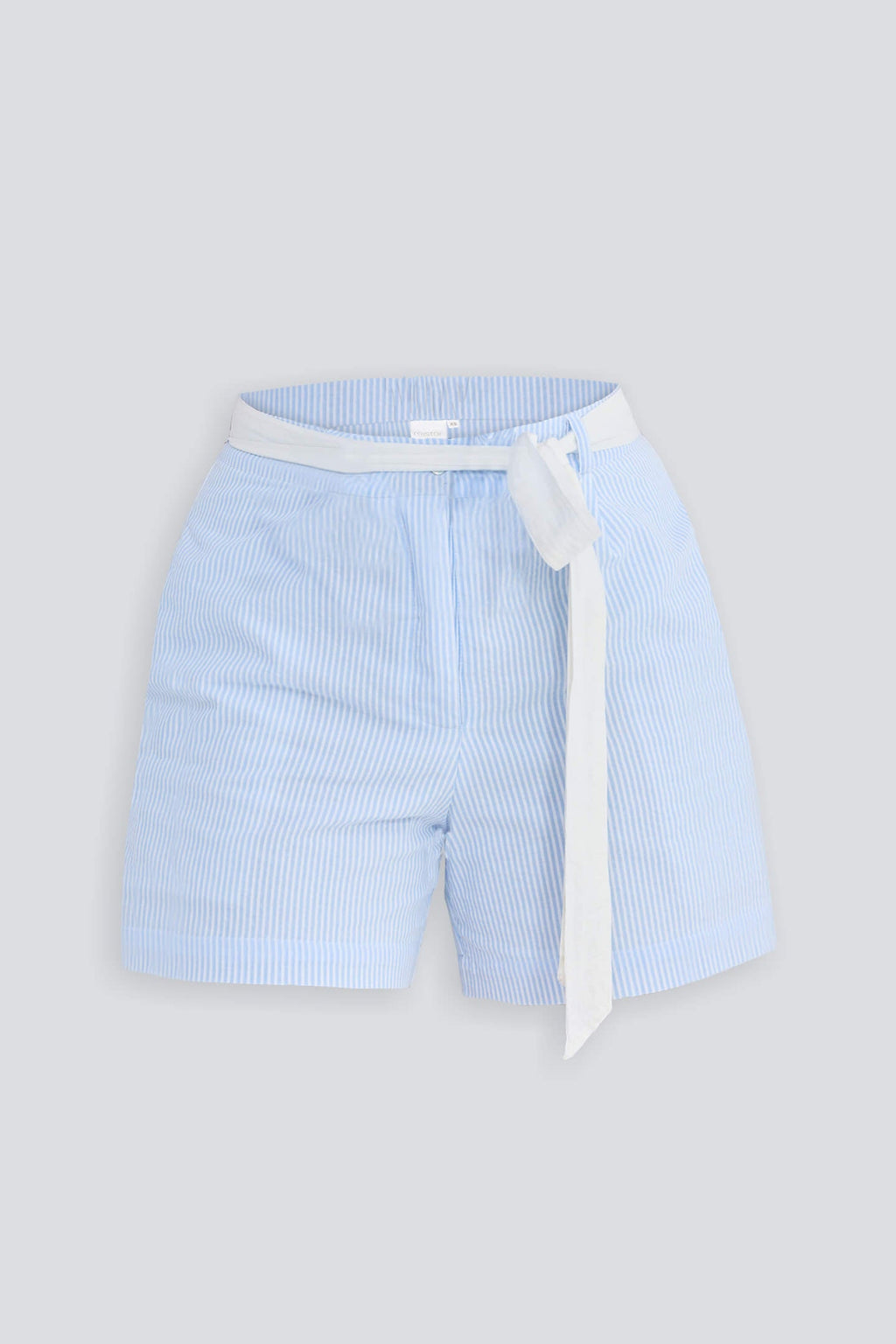 Seersucker Belted Shorts – Stripes