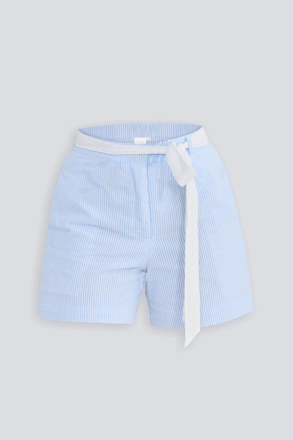 Seersucker Belted Shorts – Stripes