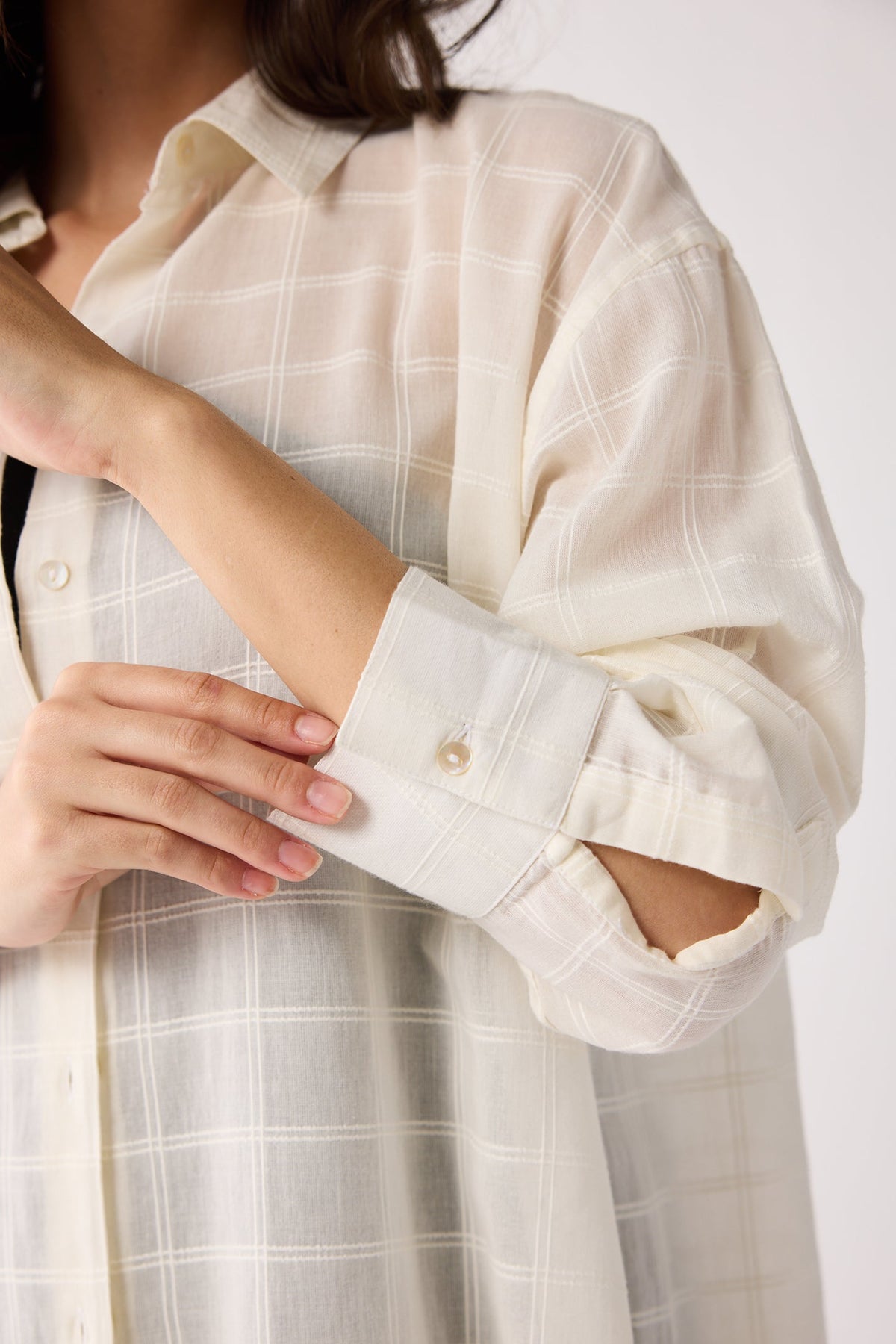 Textured Cotton Oversized Shirt & Shorts Set – Off-White