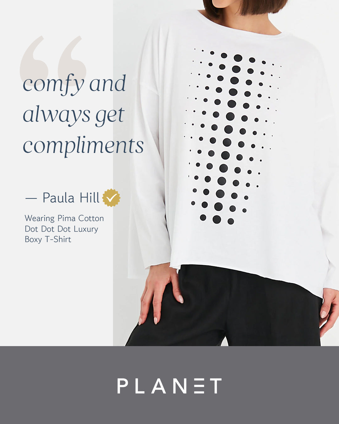 Dot Dot Dot Pima Cotton Boxy Tee – White/Black