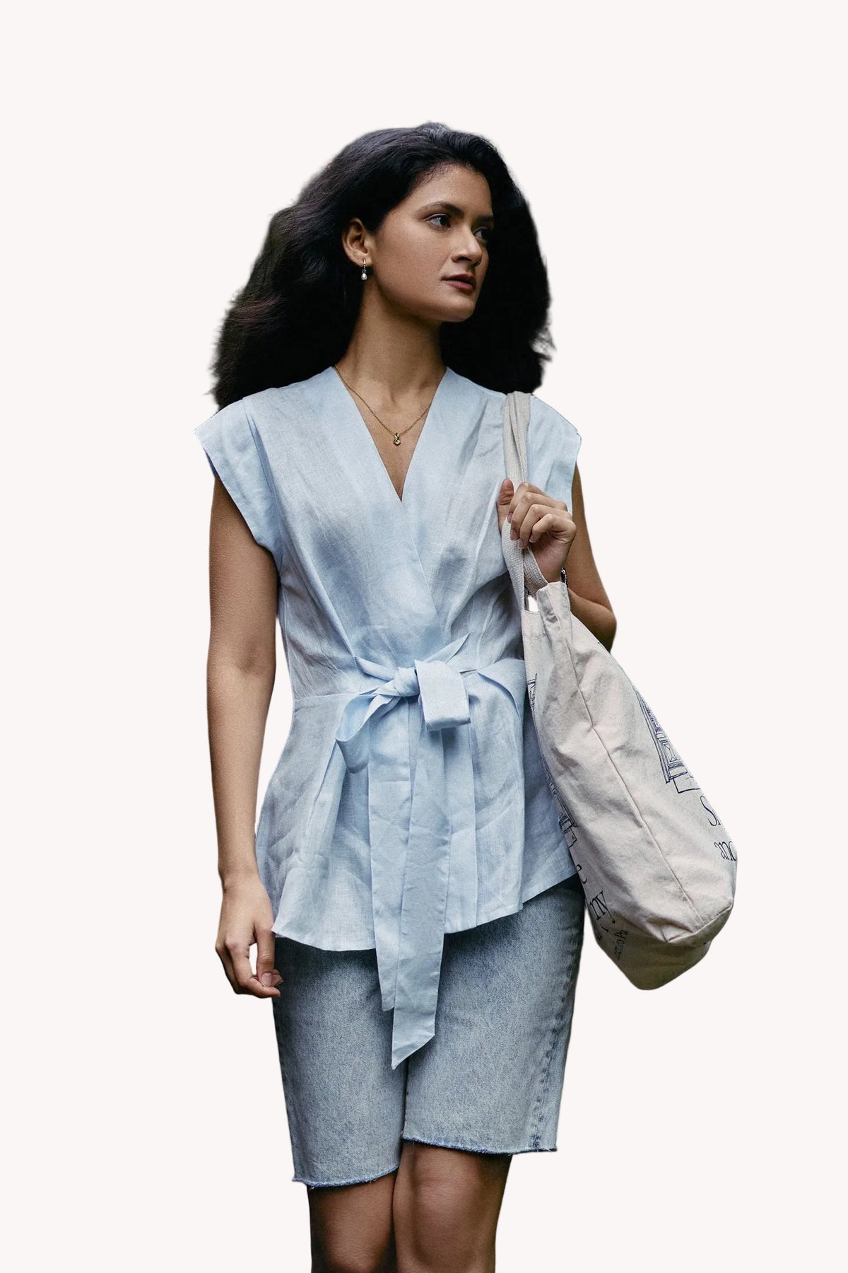 Power Moves Hemp Wrap Top – Blue