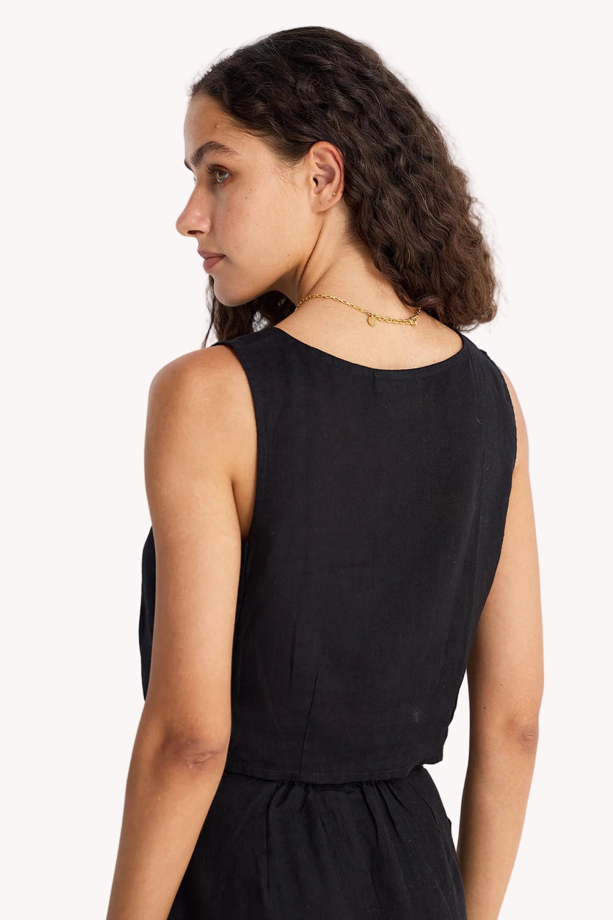 Hemp Boxy Crop Top – Black