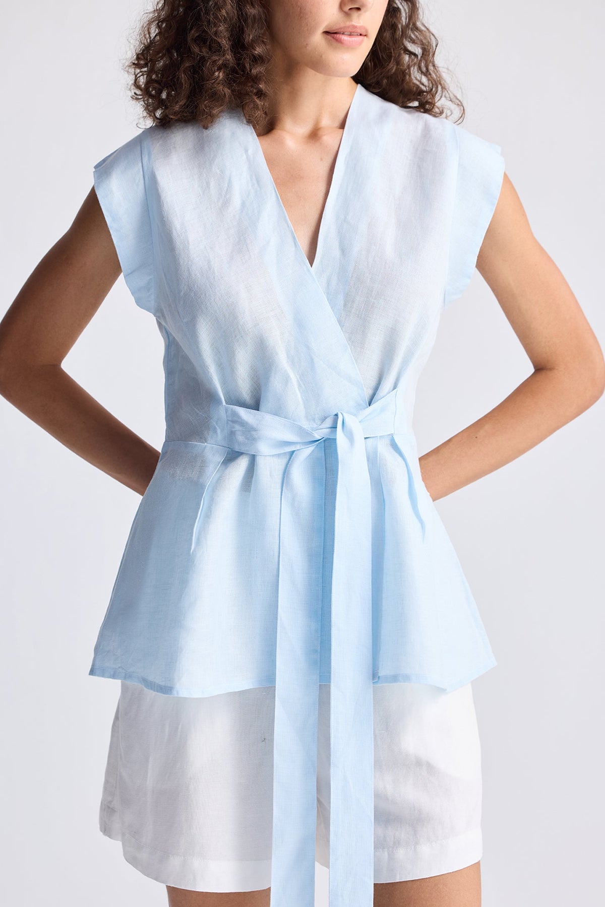 Power Moves Hemp Wrap Top – Blue