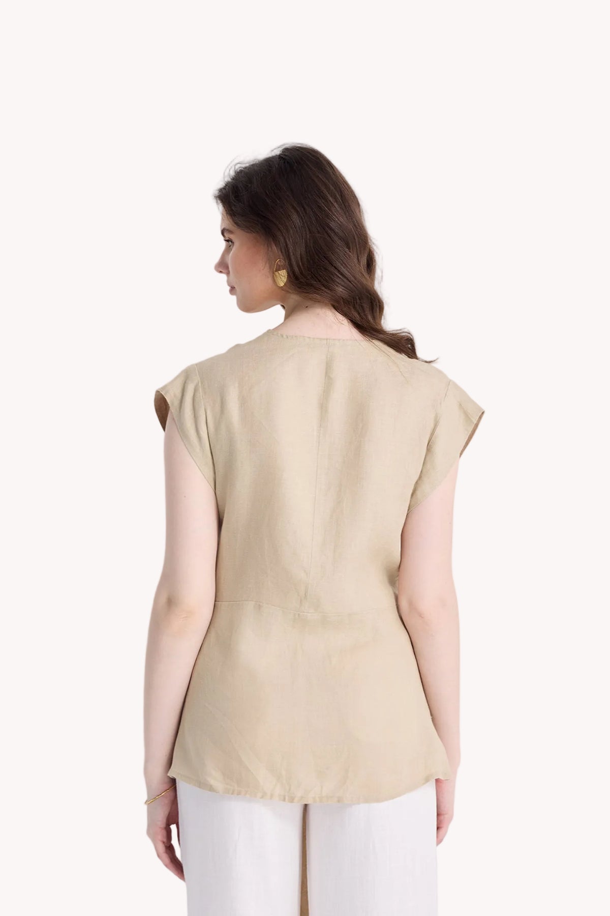Power Moves Hemp Wrap Top – Neutral Beige