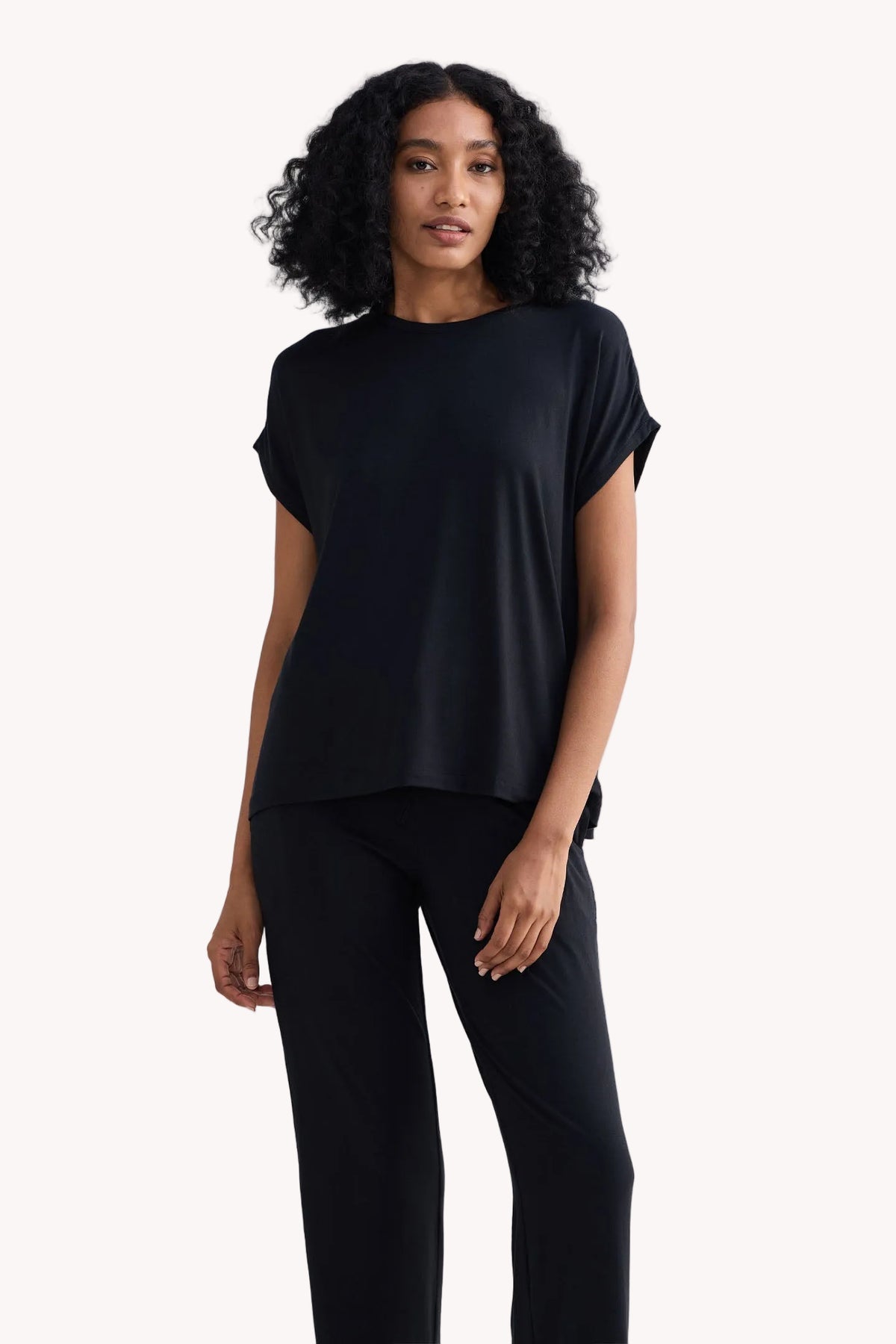 Relaxed Modal Tee – Black