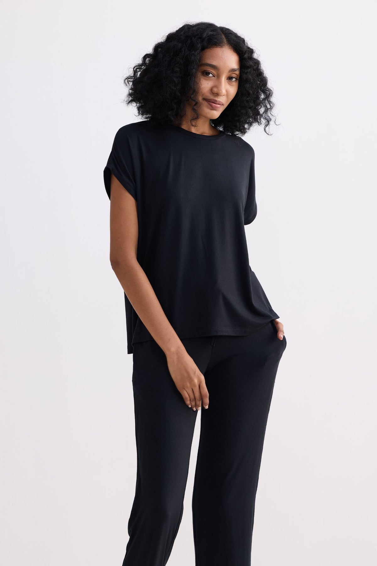 Relaxed Modal Tee – Black