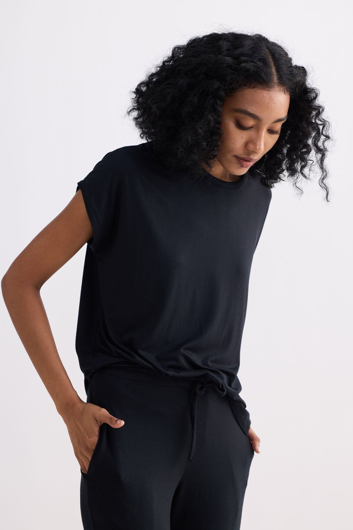 Relaxed Modal Tee – Black