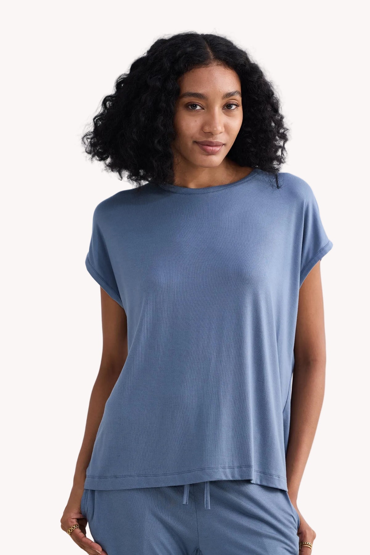 Relaxed Modal Tee – Blue