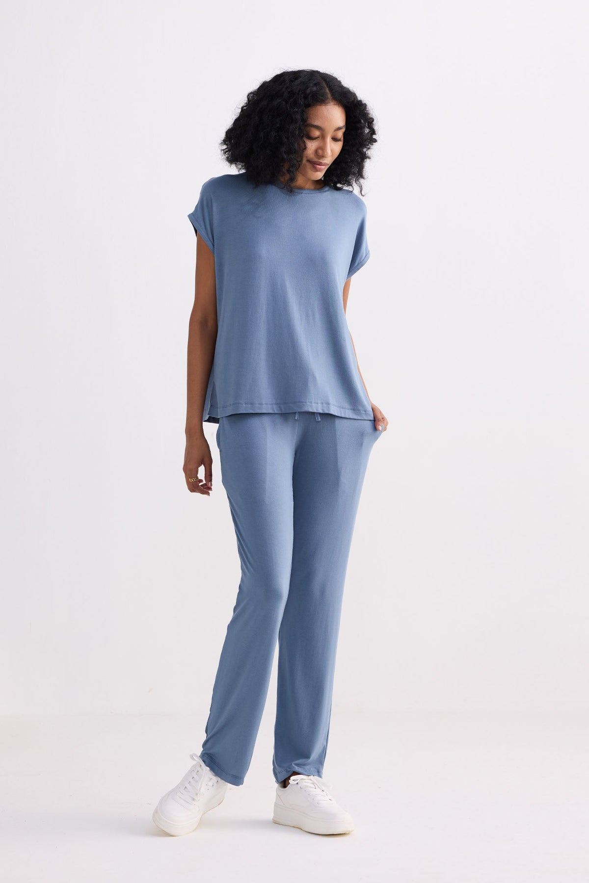 Relaxed Modal Tee – Blue