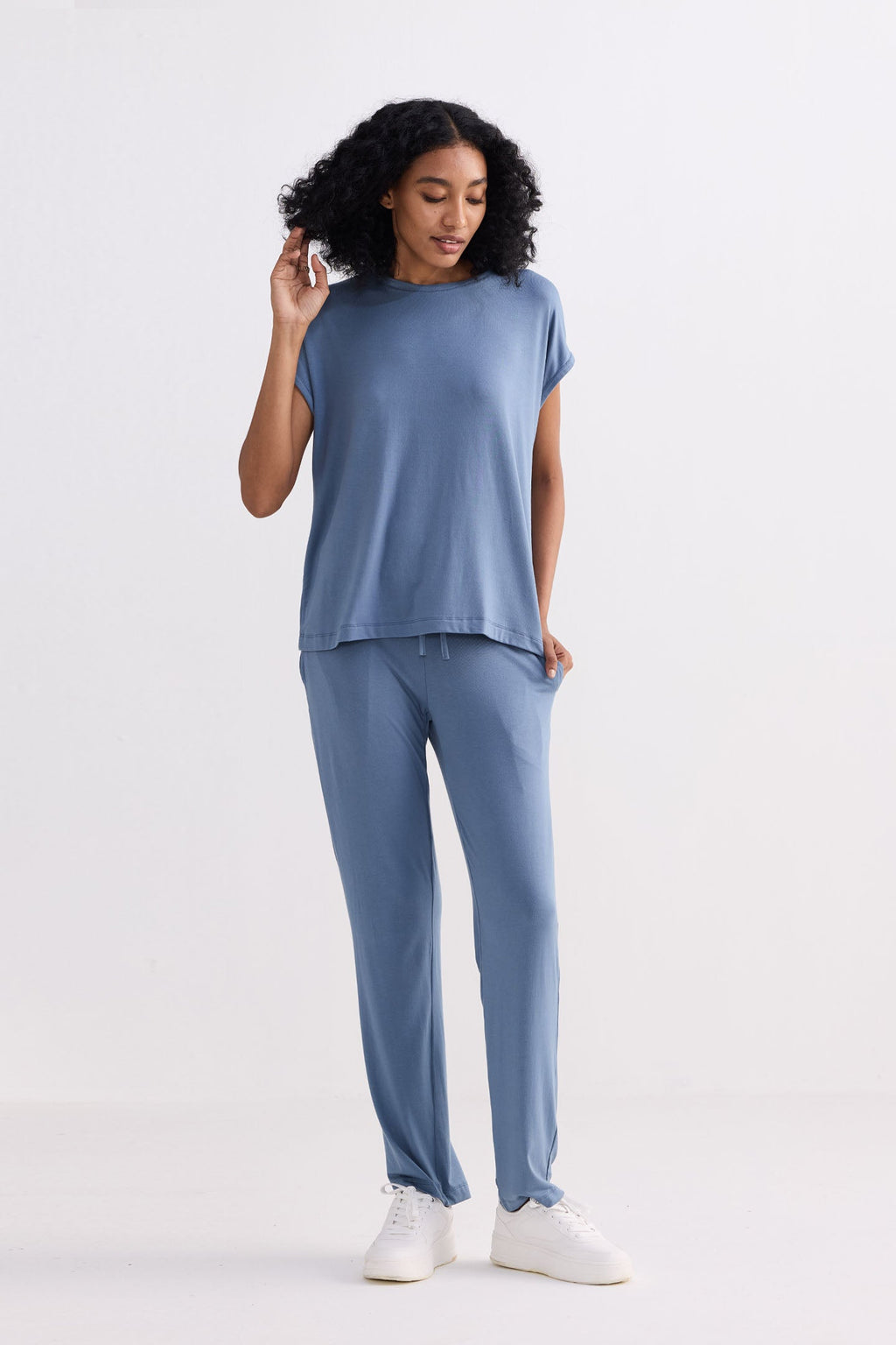 Relaxed Modal Tee – Blue