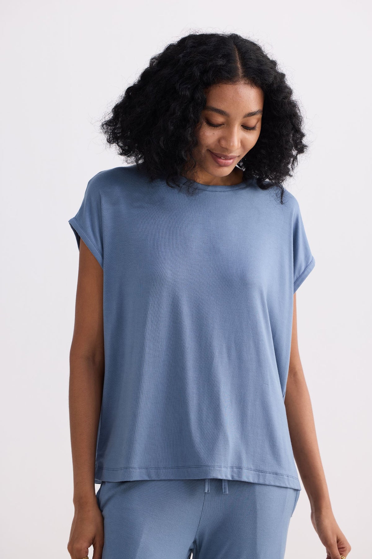 Relaxed Modal Tee – Blue