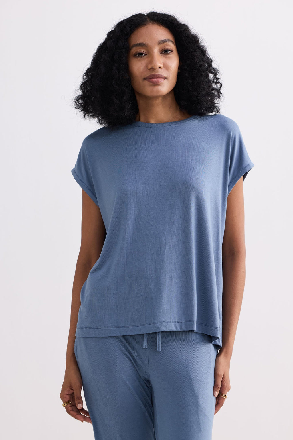 Relaxed Modal Tee – Blue