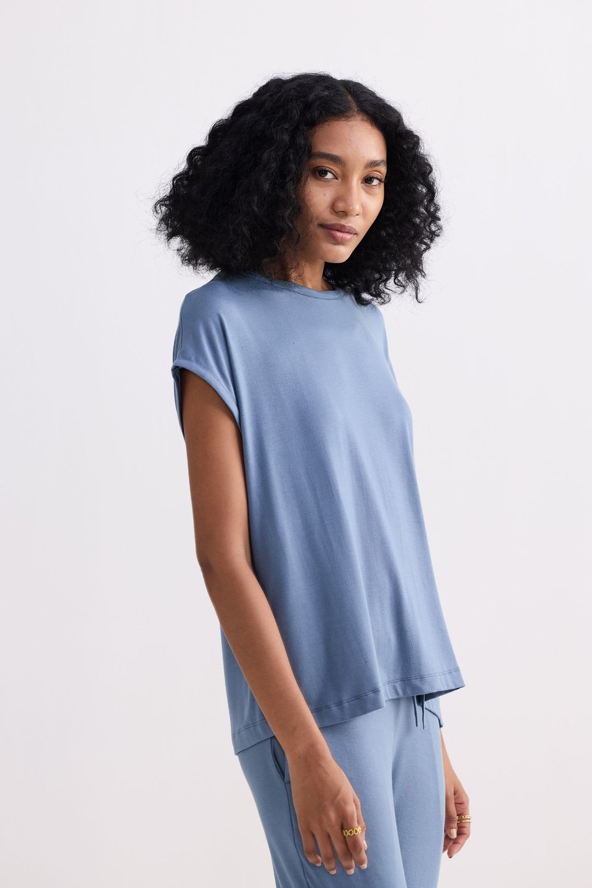Relaxed Modal Tee – Blue