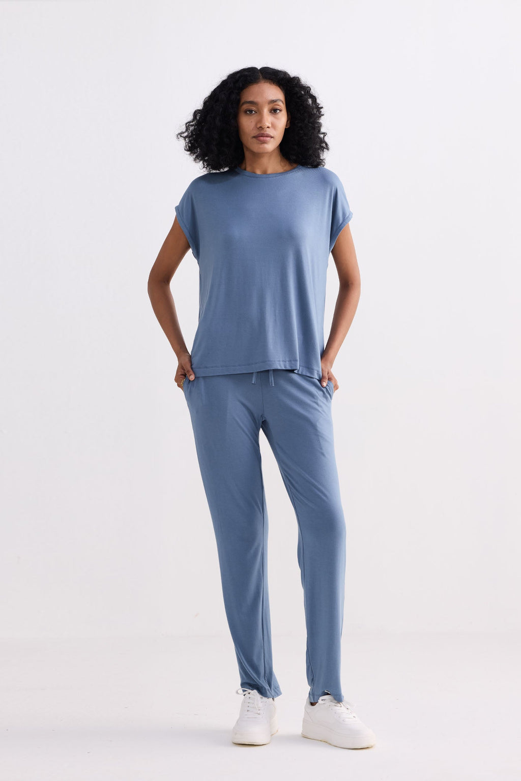 Relaxed Modal Tee – Blue