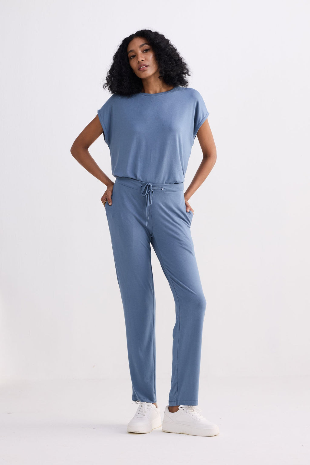 Relaxed Modal Tee – Blue