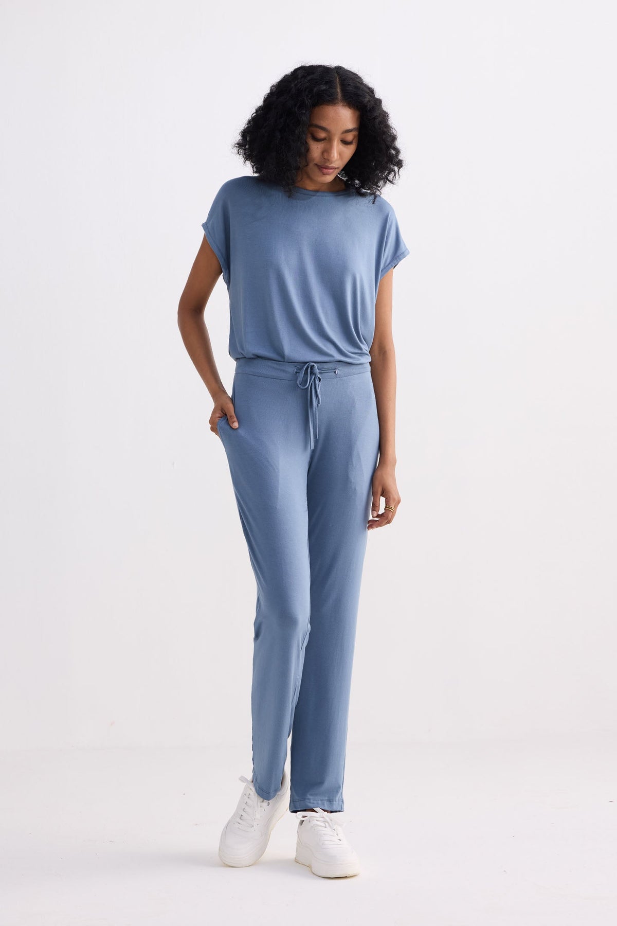 Relaxed Modal Tee – Blue