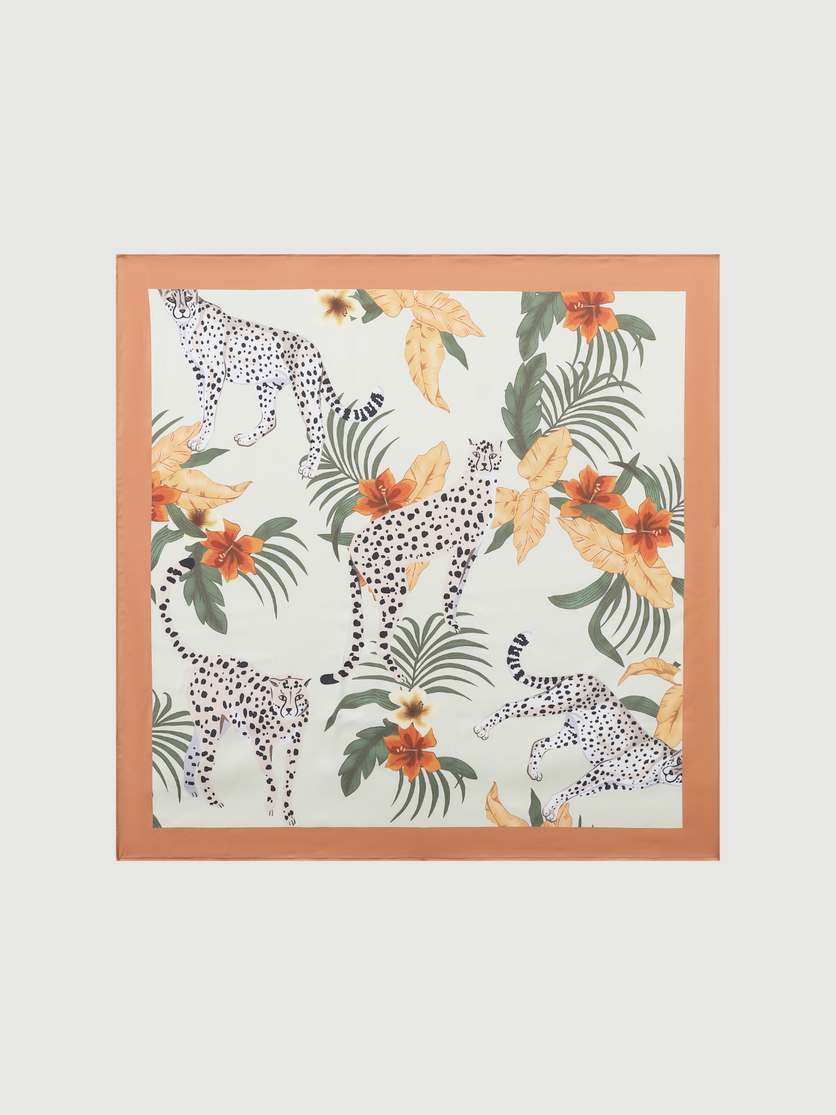 Leopard Print Short Kimono Robe – Orange