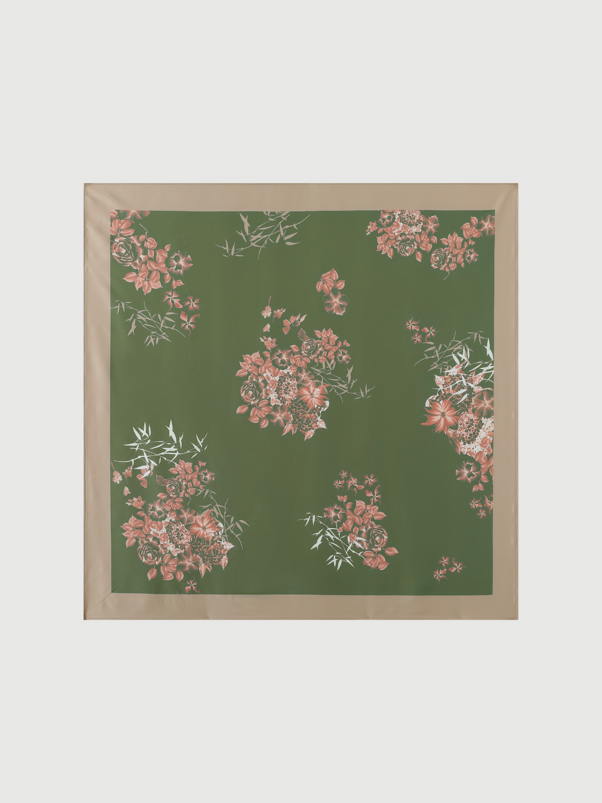 Bamboo Print Short Kimono Robe – Olive