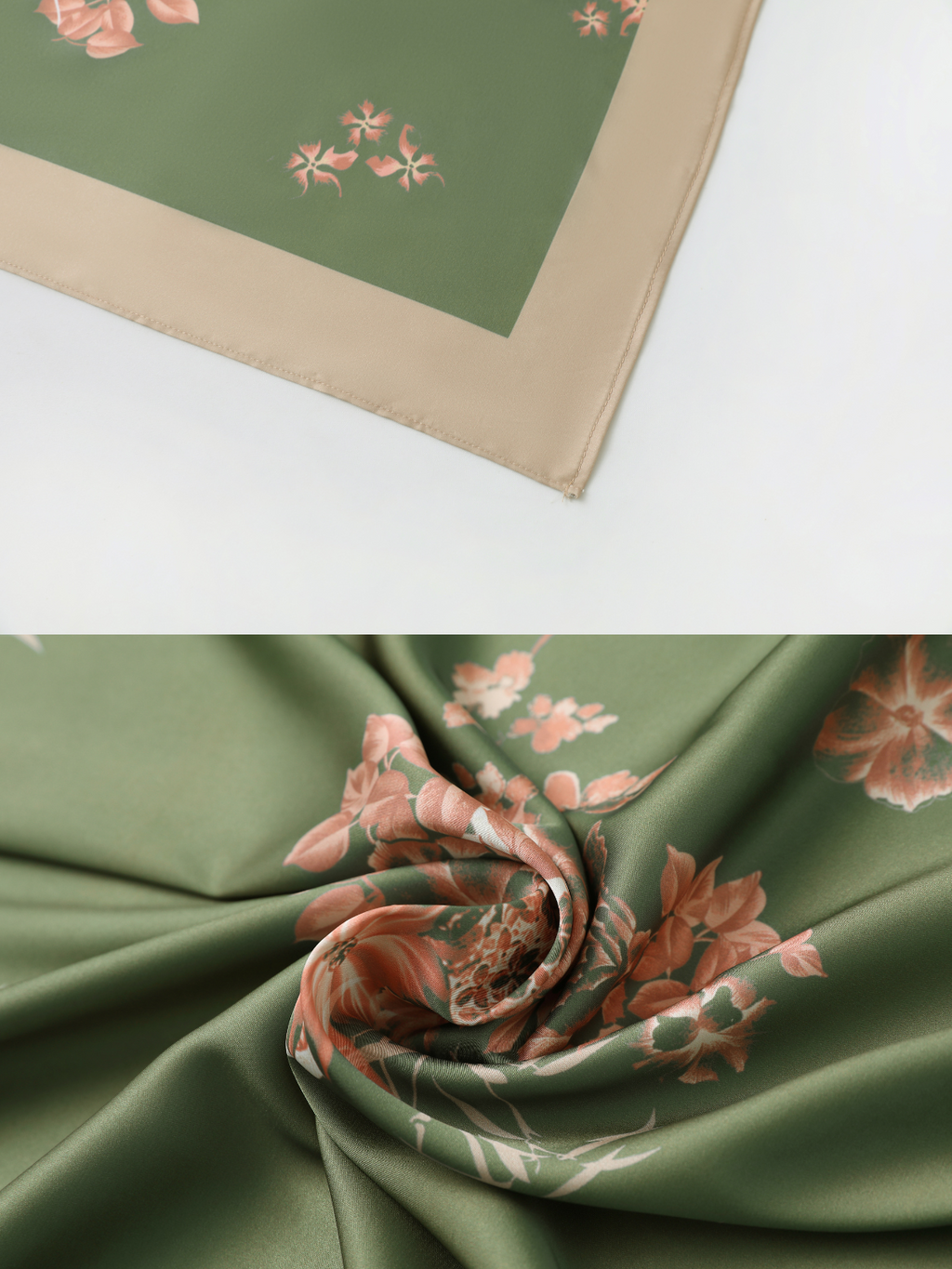 Bamboo Print Short Kimono Robe – Olive