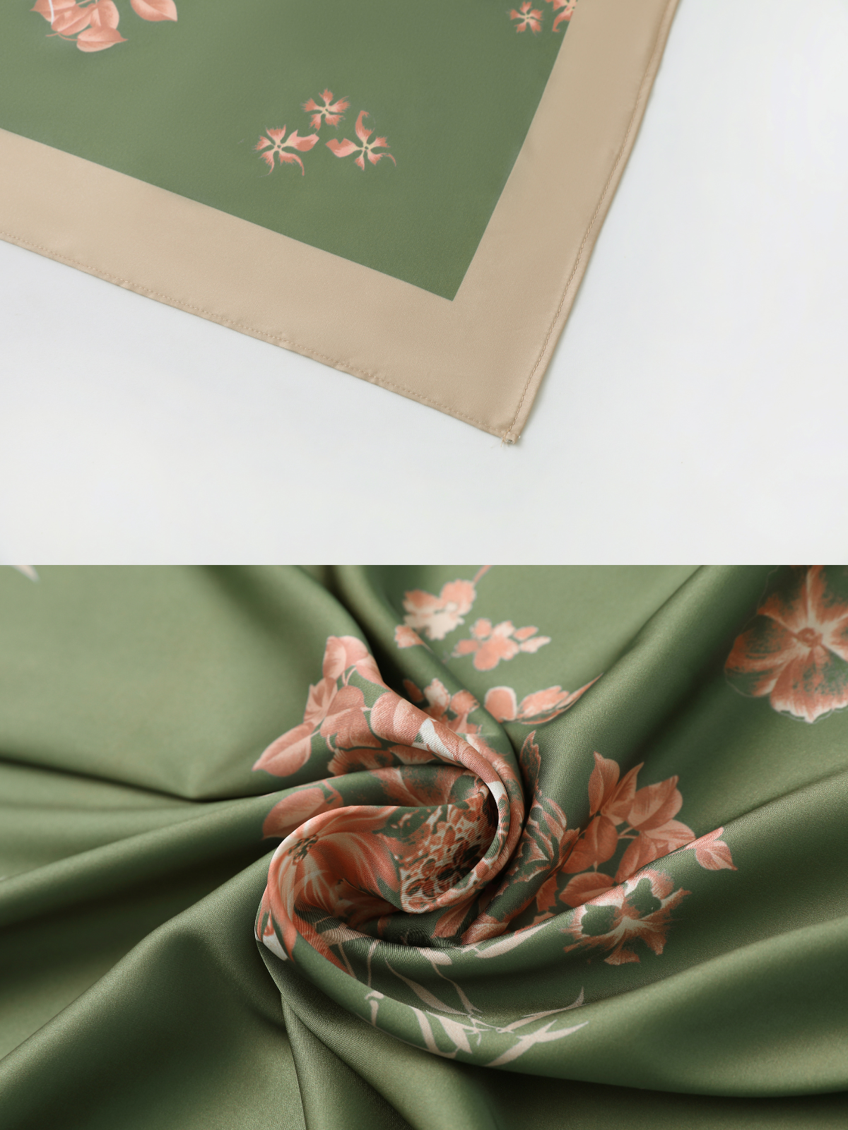 Bamboo Print Short Kimono Robe – Olive