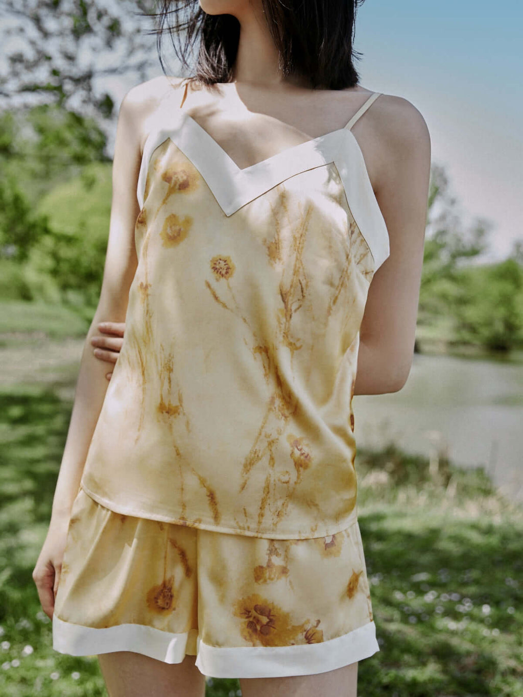 Tie-Dye Camisole & Shorts Pajama Set – Gold