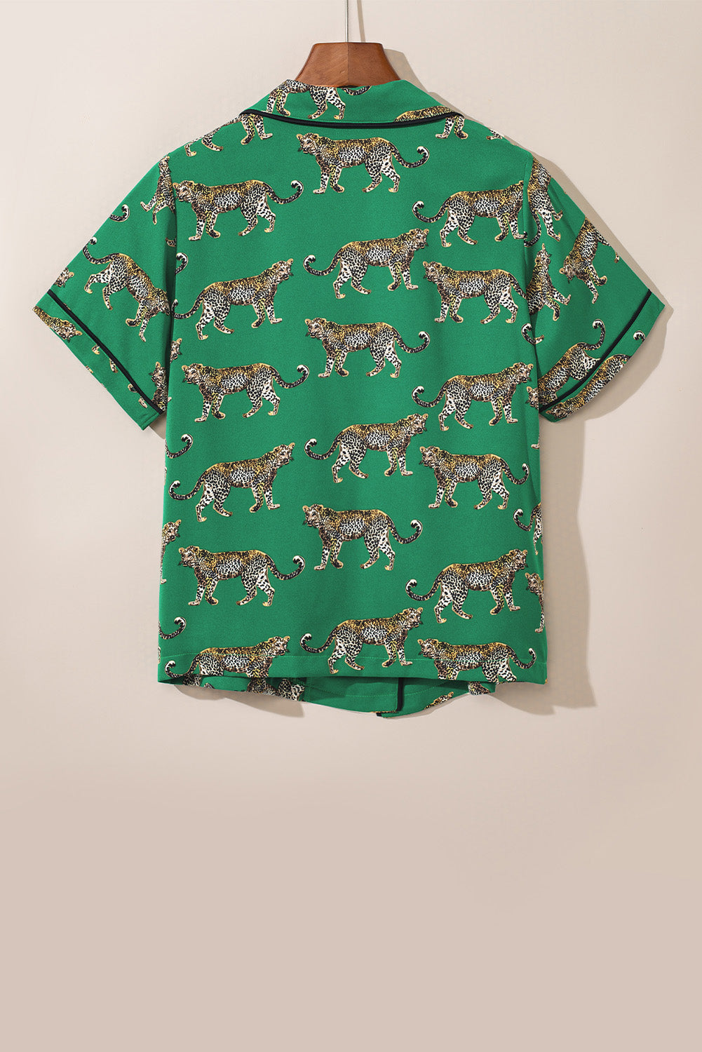 Cheetah Print Shirt & Pants Pajama Set – Green